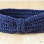 Navy Blue Crochet Headband ..