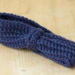 Navy Blue Crochet Headband ..