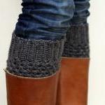 Crochet Boot Cuffs in Dark ..