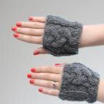 Grey/Gray Cable Knit Wrist ..