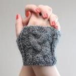 Grey/Gray Cable Knit Wrist ..