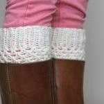 Crochet Boot Cuffs in Cream..