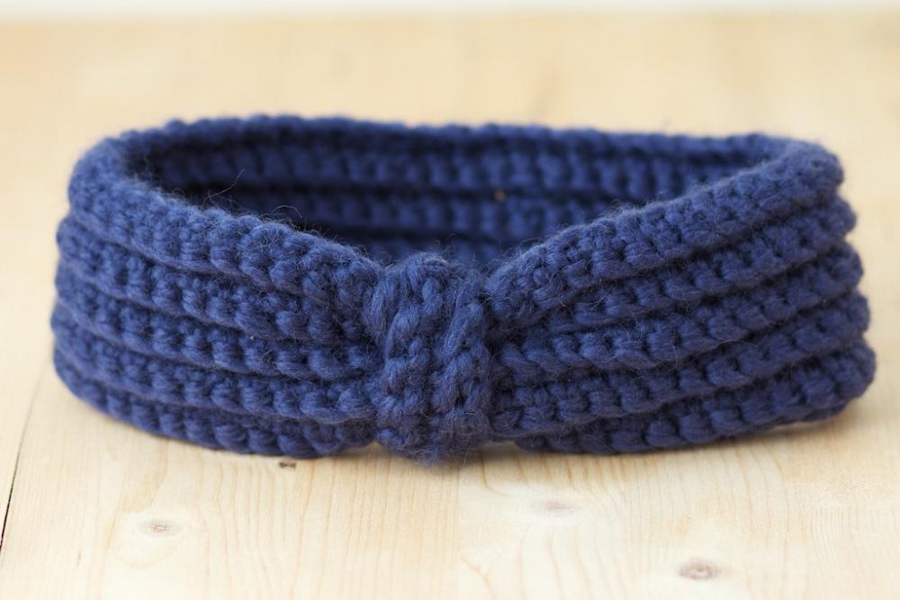 Navy Blue Crochet Headband - Ear warmers