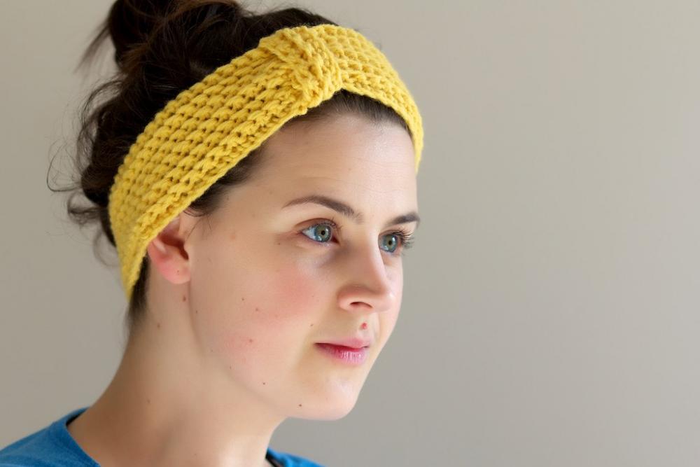 Mustard Yellow Crochet Headband - Ear warmers