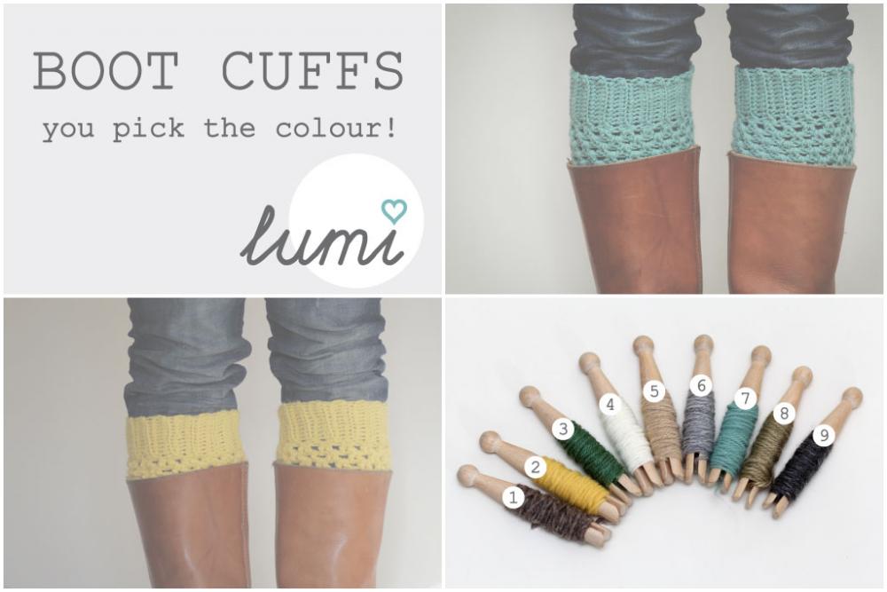 Crochet Boot Cuffs - you pick the colour