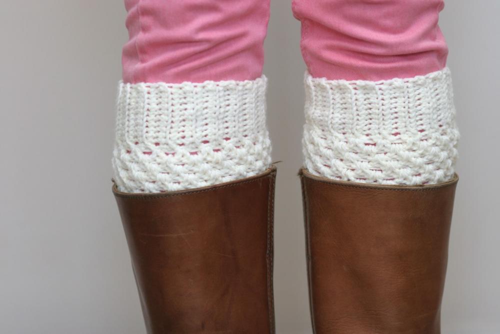Crochet Boot Cuffs in Cream - Vanilla Cream Boot toppers