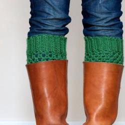 Crochet Boot Cuffs in Sage Green